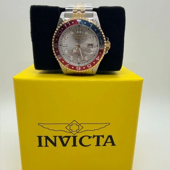 Invicta Two-Tone Watch with Red and Blue Bezel #40012